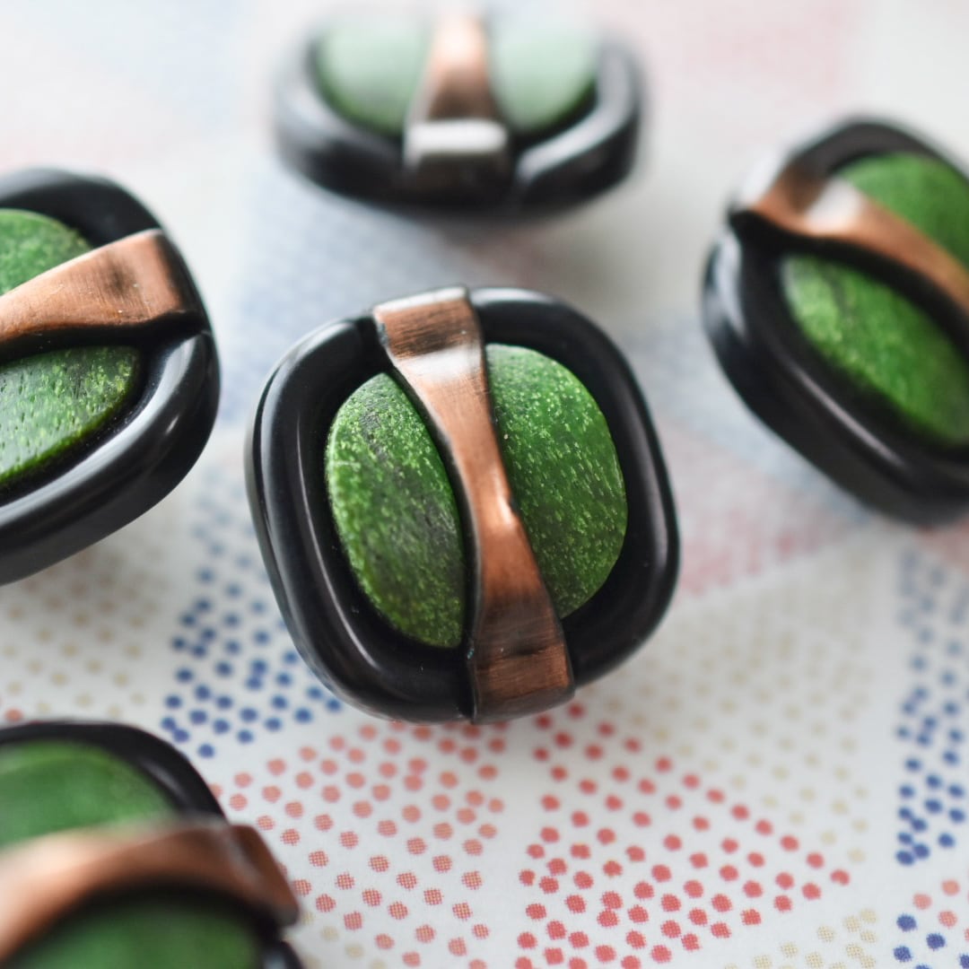 スクエア ブロンズバー×マットグリーン 20㎜