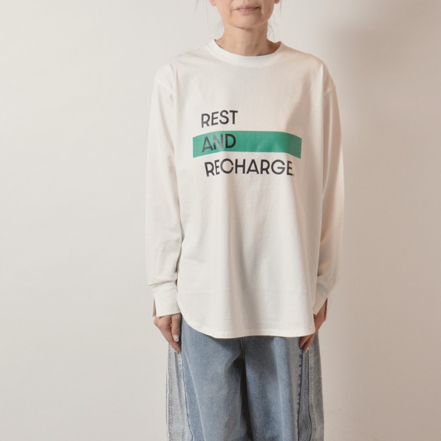 【１色】NUS　SIROPREMIUM exclusive 超長綿ラウンドカットプリントロンT　色：ホワイト　商品番号：610-35012