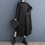 バックオープン ロング シャツワンピース 00188