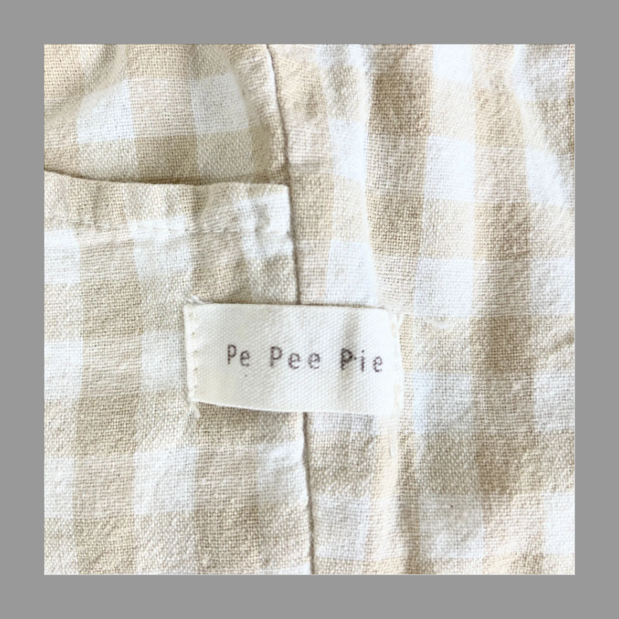 6559☆キッズ チェック柄パンツ ギンガムチェック pe pee pie ベージュ