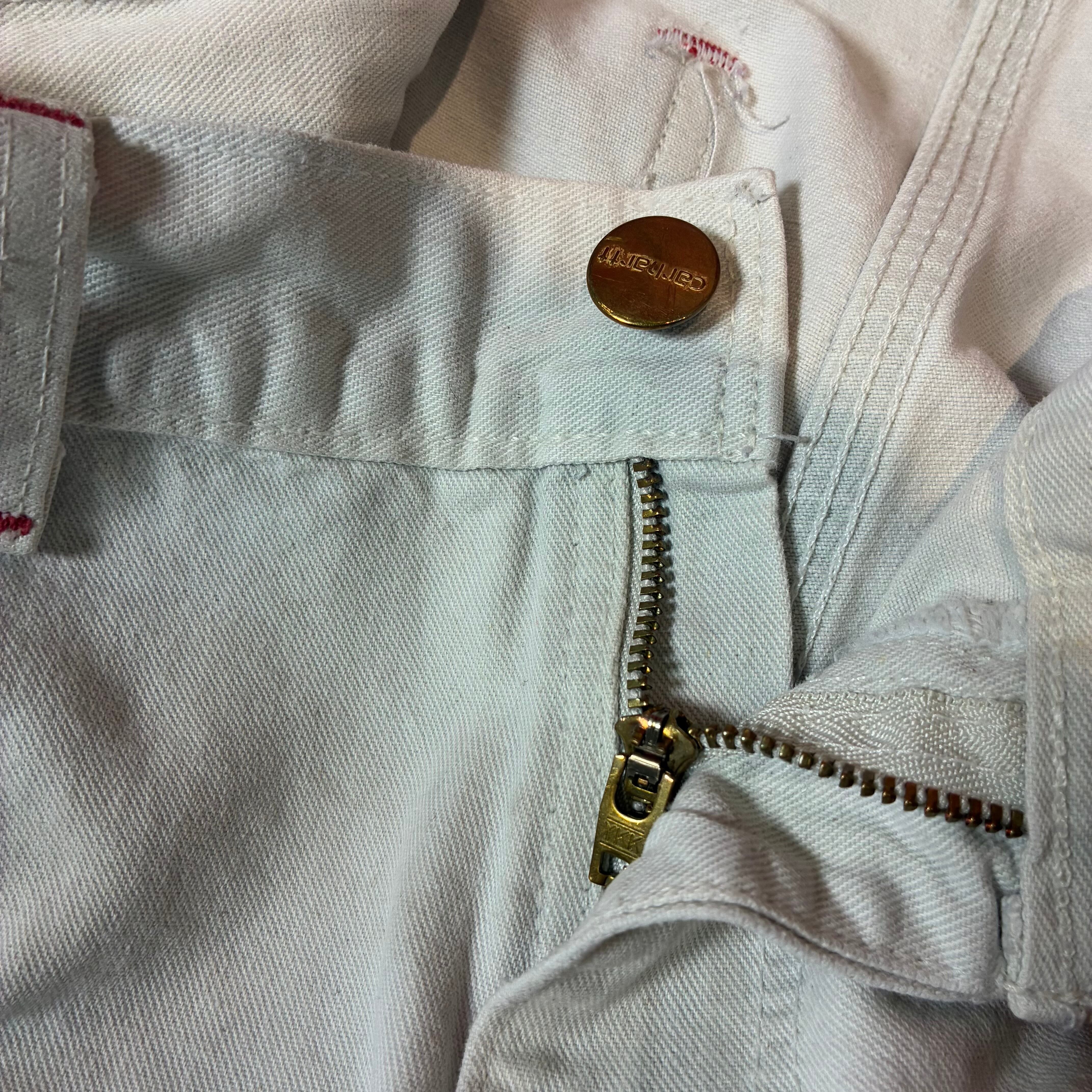 90s USA製 Carhartt ダブルニーペインターパンツ 白 コットンワーク