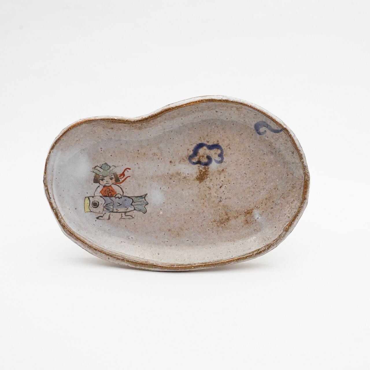 【陶彩工房Canoe】「鯉のぼりと金太郎」豆形皿 51-A