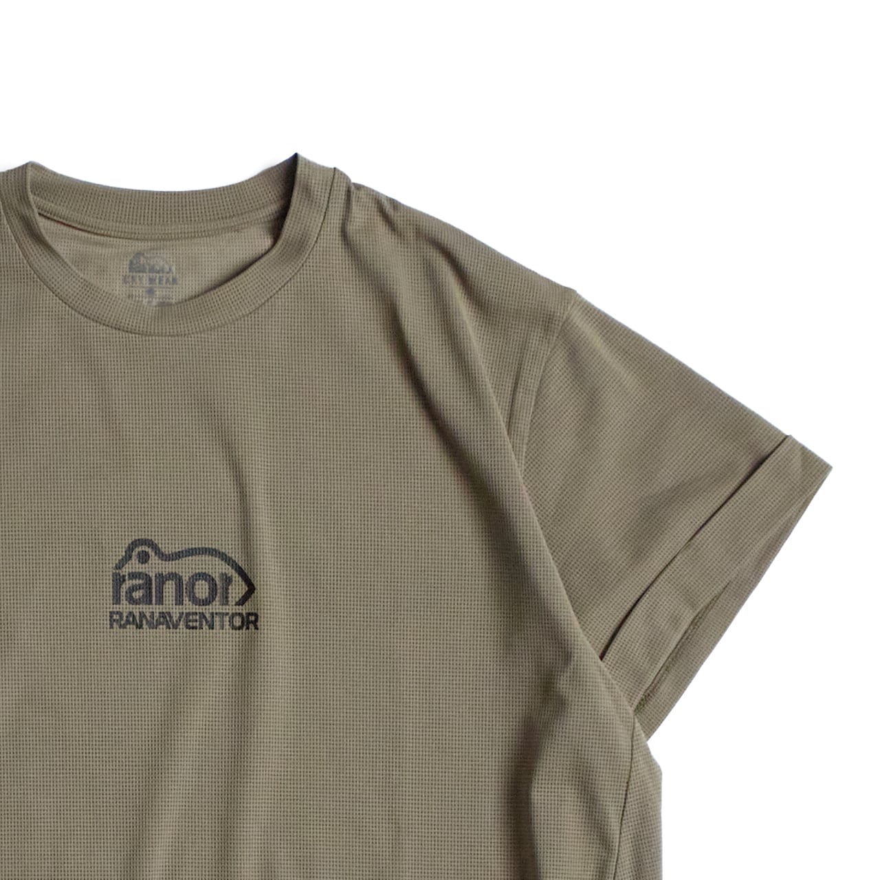 ranor（ラナー）MESH GATHERING T -OLIVE メンズレディースメッシュT