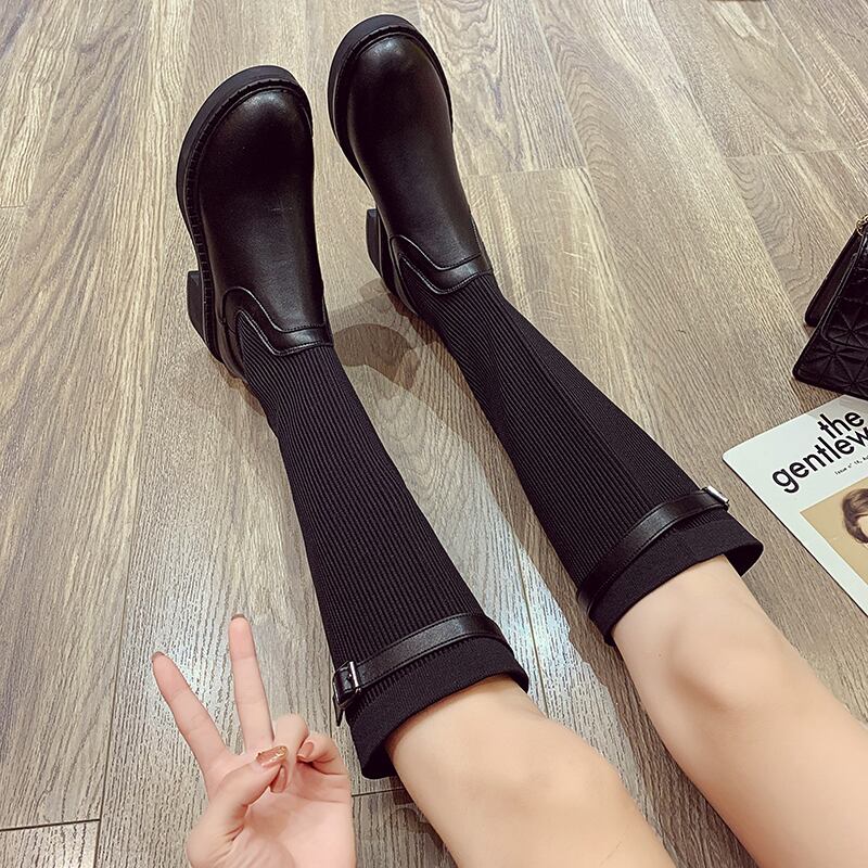 ロングブーツオータムレッドカジュアル 靴 シューズ 秋物 フェイクシューズ32405266775