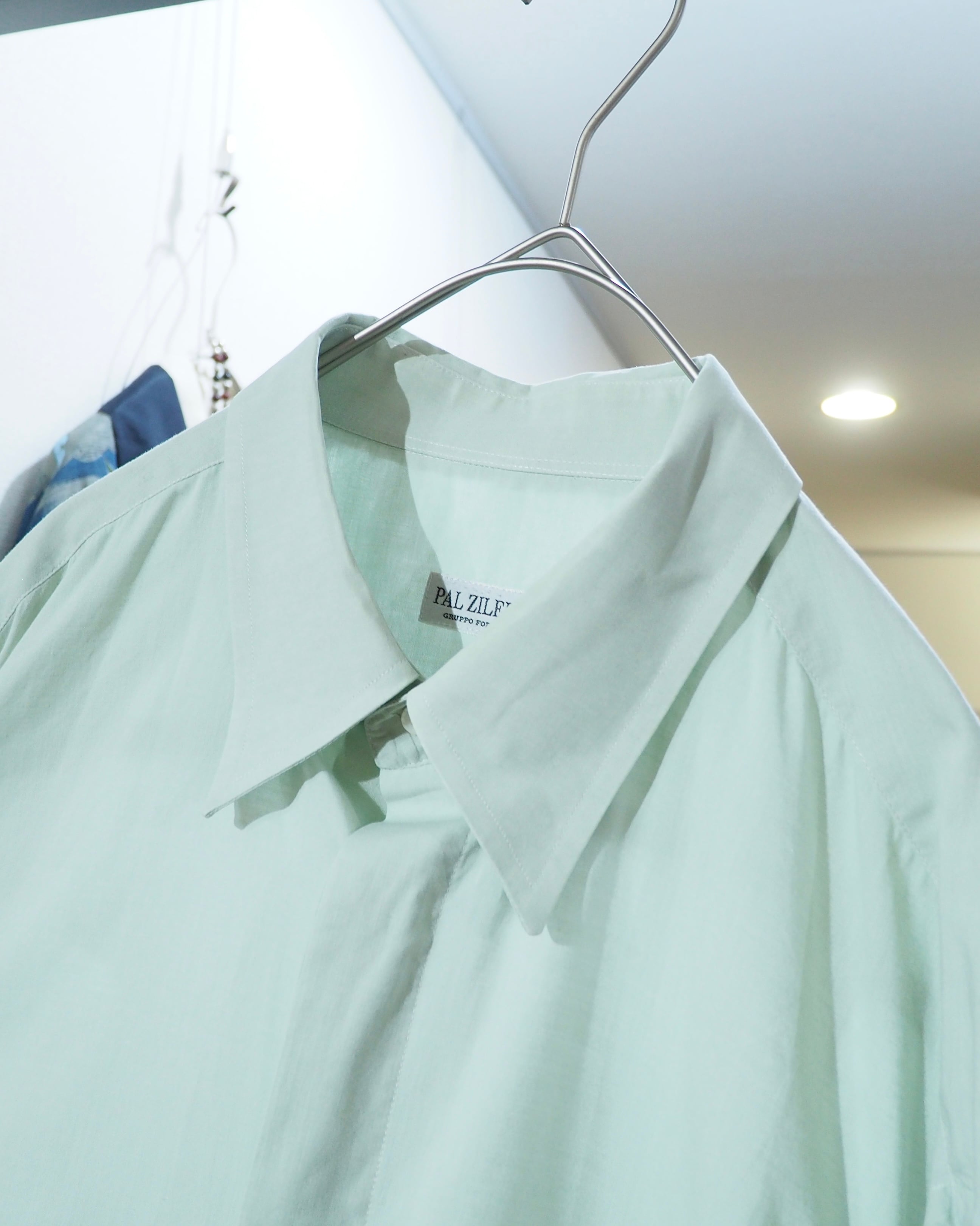 1990s " PAL ZILERI - Made in Italy " Pastel Mint Green Color vintage Dress shirt