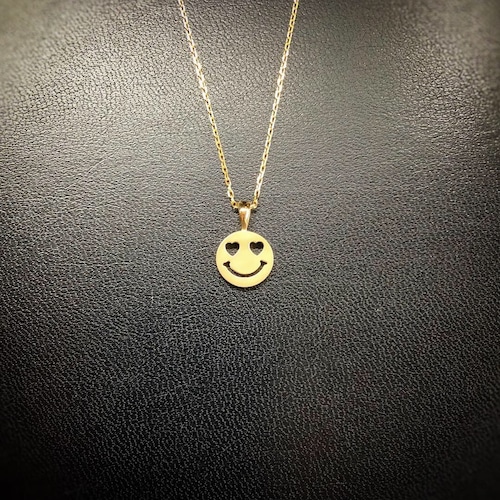 men's / K18YG.♡smile necklace