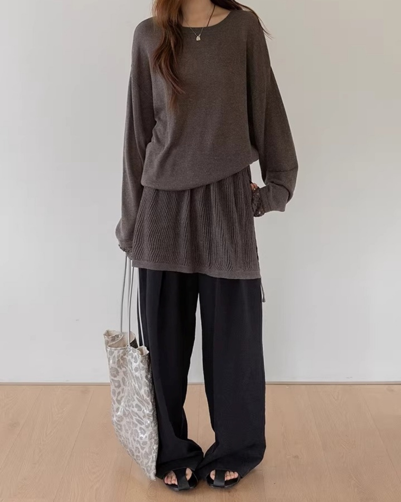 Modern texture loose knit Setup L0165