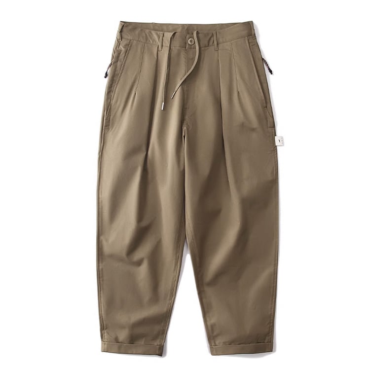 ★DOUBLE PLEATED CURLING TAPERED PANTS　　　A0754