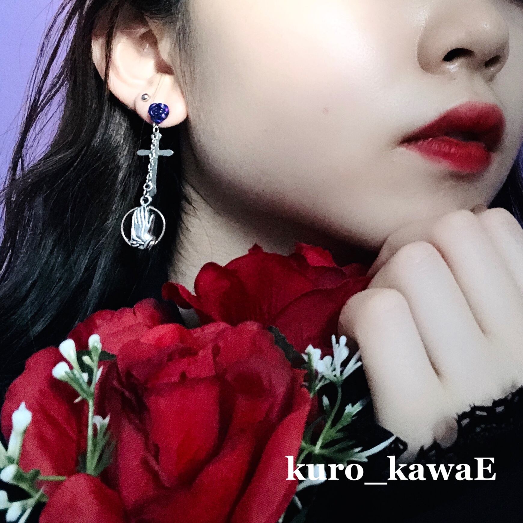 祈る手とクロスのピアス 】プレイングハンド praying hand ロザリオ