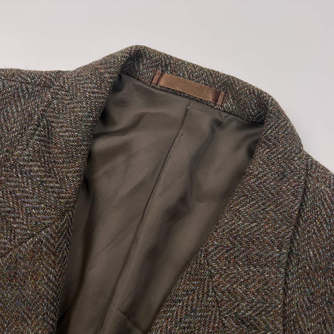 Harris Tweed ハリスツイード ヘリンボーン 2B ウール テーラードジャケット94A6 /メンズ バスケットボタン