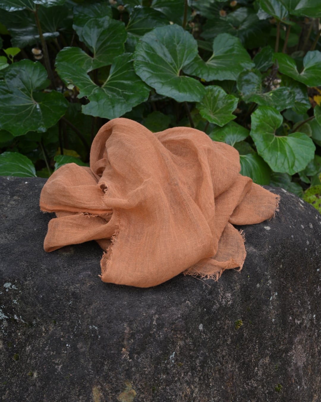 手染め素材 442 手染め 麻100% 麻布｜金魚草（植物染め）｜futashiba248 Linen textile
