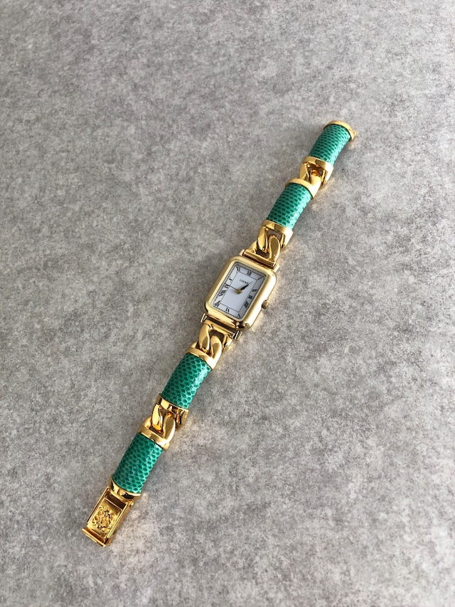 LOEWE ロエベ 腕時計 グリーン ゴールド ローマ ステンレススチール vintage ヴィンテージ オールド c27tnu