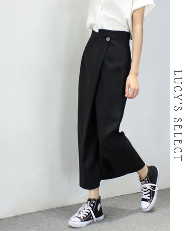 one button long skirt     A1561