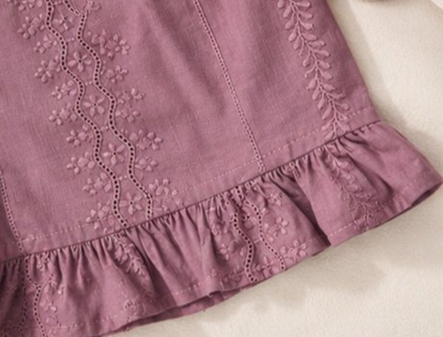【6/21〆予約】<pudding> Embroidery half pants