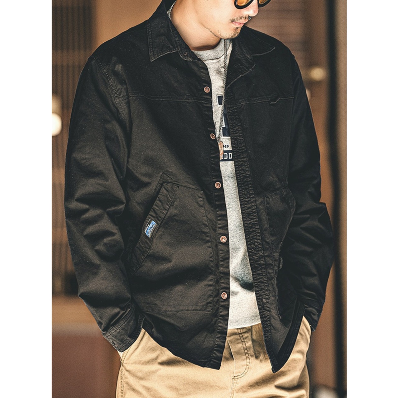 Shirt Jacket Button Work Shirt ◇H0275