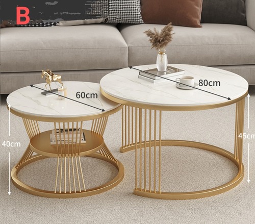 ネストテーブル 円形 コーヒーテーブル セット 大理石調 モダン ワイヤーフレーム 収納 リビング ラウンドテーブル インテリア おしゃれ