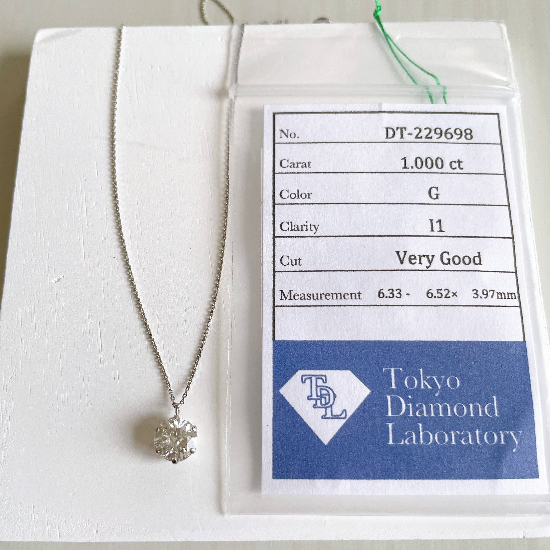 PT950/850 1.000ct ラウンドカットダイヤモンドネックレス | Carino Carina