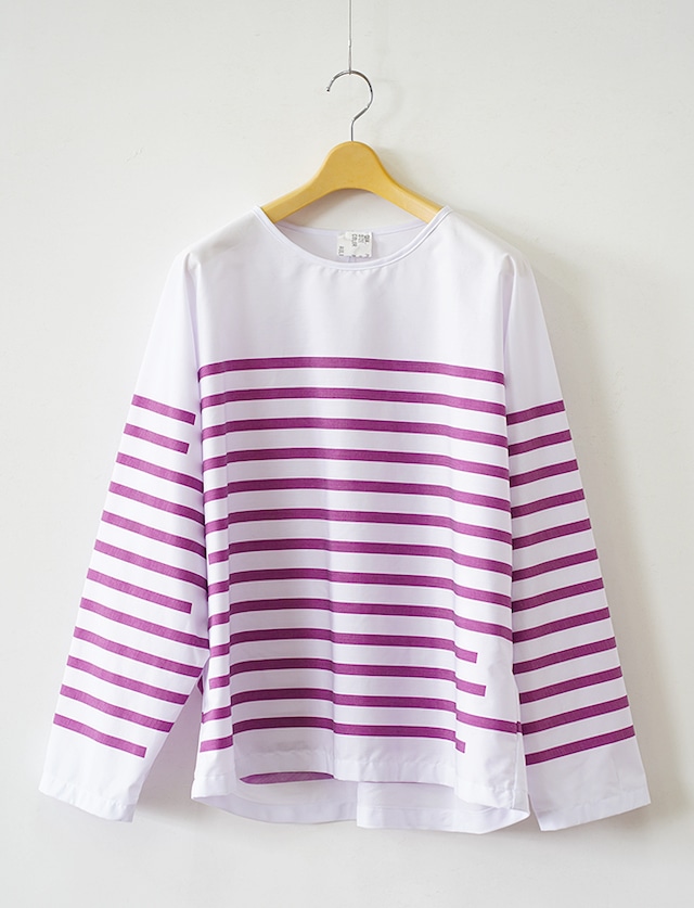 aulico : LONG SLEEVE BORDER TEE SHIRT / PURPLE