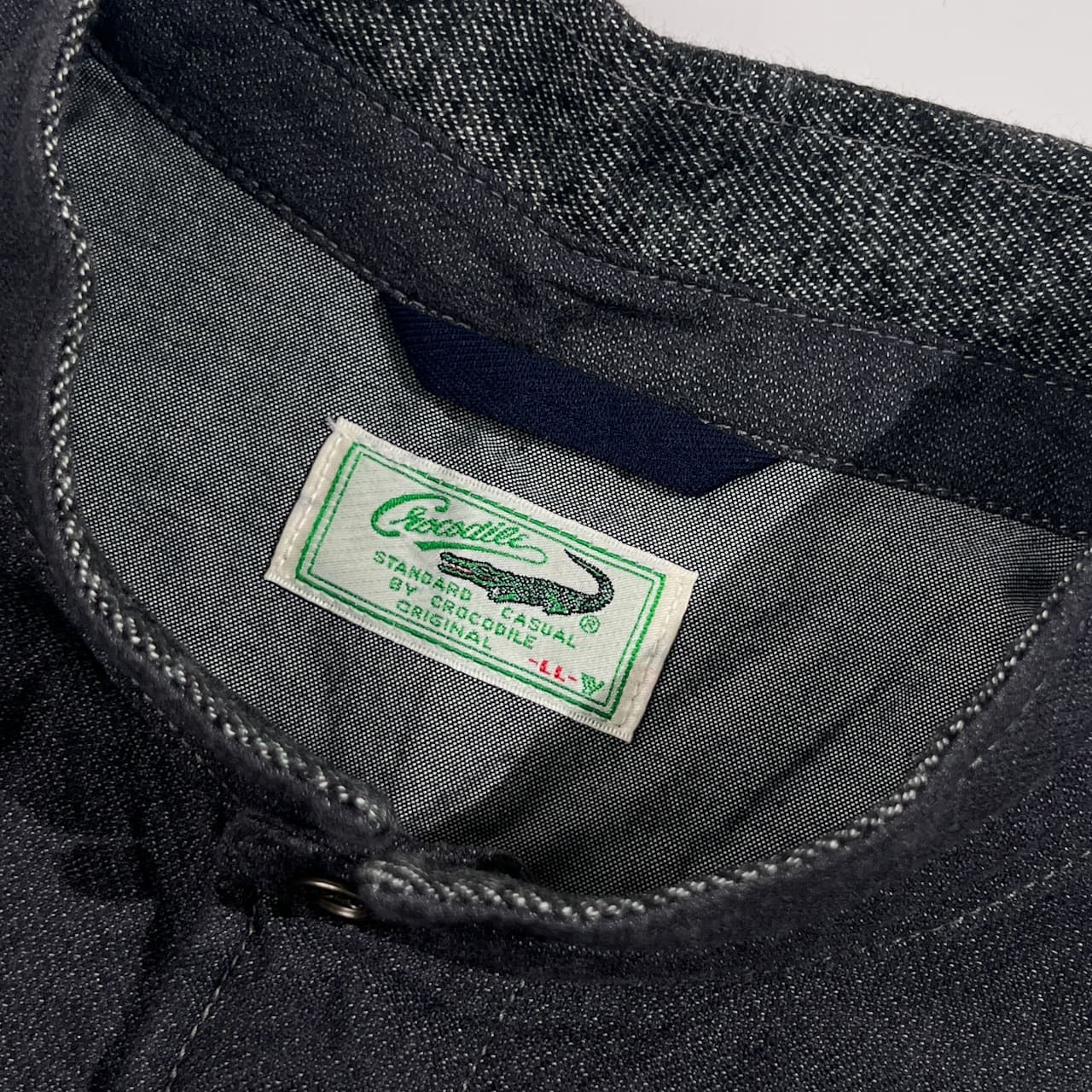 Crocodile クロコダイル スタンドカラー シャツ ジャケット LL/ダークグレー系 メンズ