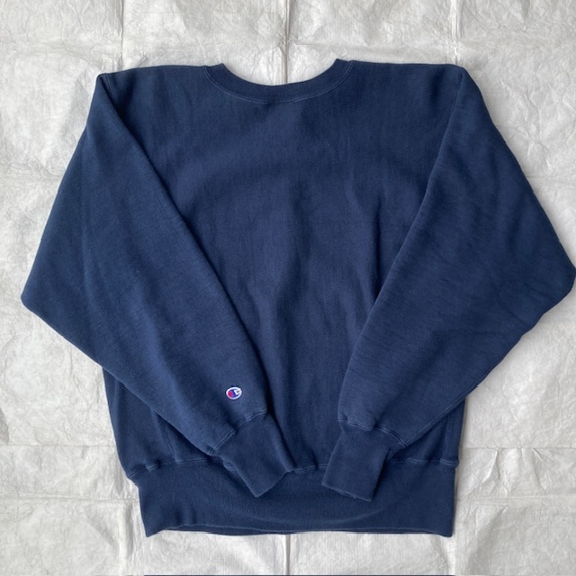 Champion リバースウィーブ スウェット 90s メキシコ製 カレッジ ネイビー ヴィンテージ古着 L 画像2