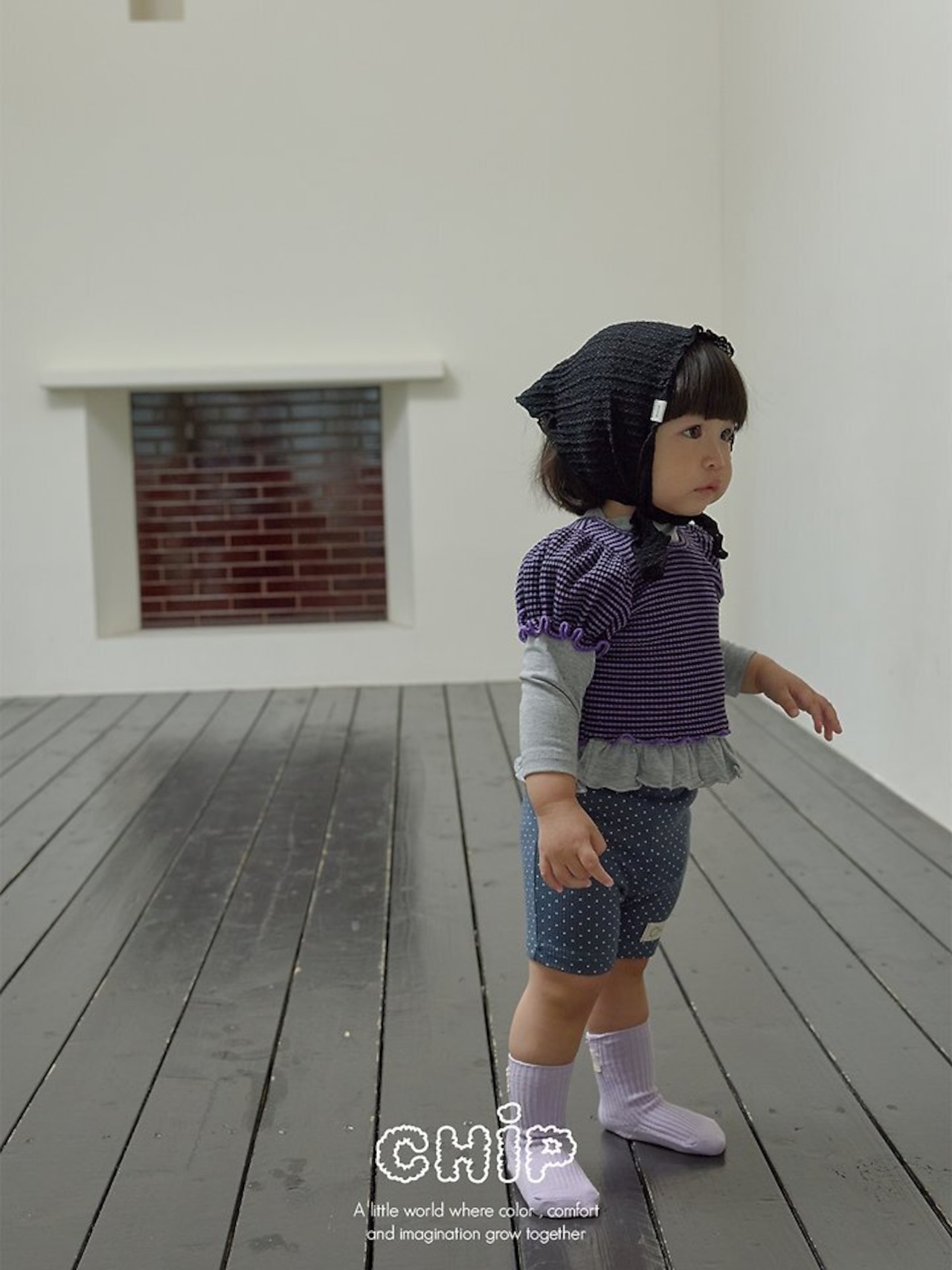 韓国子供服 / CHIP / 26Autumn /ドット5分丈パンツ / 秋服 *1~4*