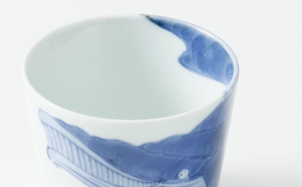 渓山窯】有田焼／染付ナガスくじら そば猪口 | ピースクラフツ