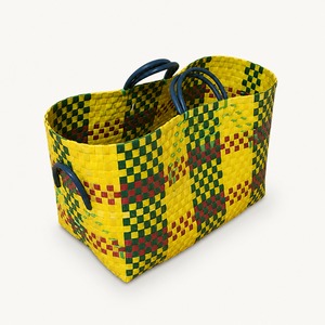 プラかご ベトナム製 大容量 重量物運搬 グリップ付 底の大きさ：57×31cm 頑丈 多用途 希少 家事 農作業 ガーデニング 収穫 買出し ランドリー 防水 ジャンボサイズ レジャー アウトドア ツールバッグ