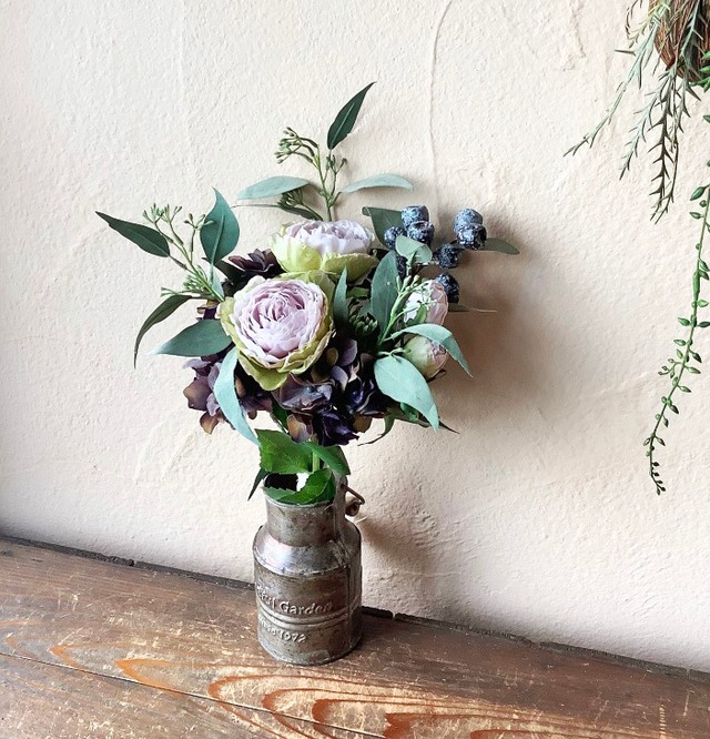 マーブルローズとユーカリの花束 造花 Mi Mu 花と緑と心に優しいフラワーの通販店 マーブルローズとユーカリの花束 造花 Mi Mu 花と緑と心に優しいフラワーの通販店