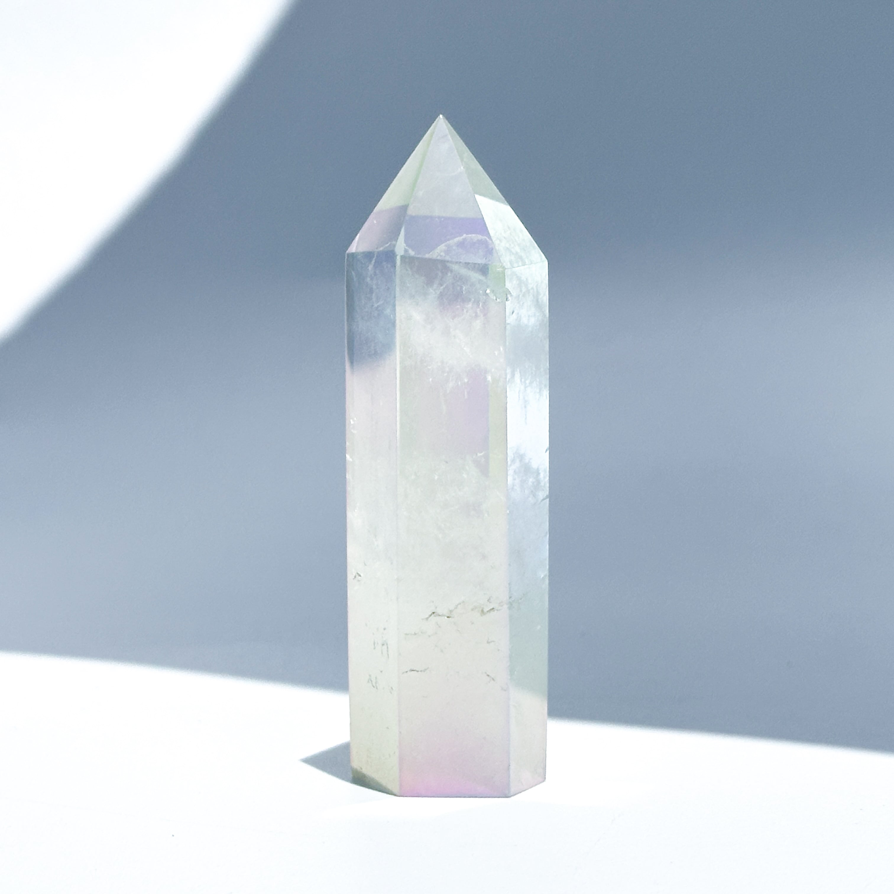 天然石 オーラクォーツ　タワー　kamoku 2つセット 透明感◎エンジェルオーラクォーツ タワー 04◇ Angel Aura Quartz