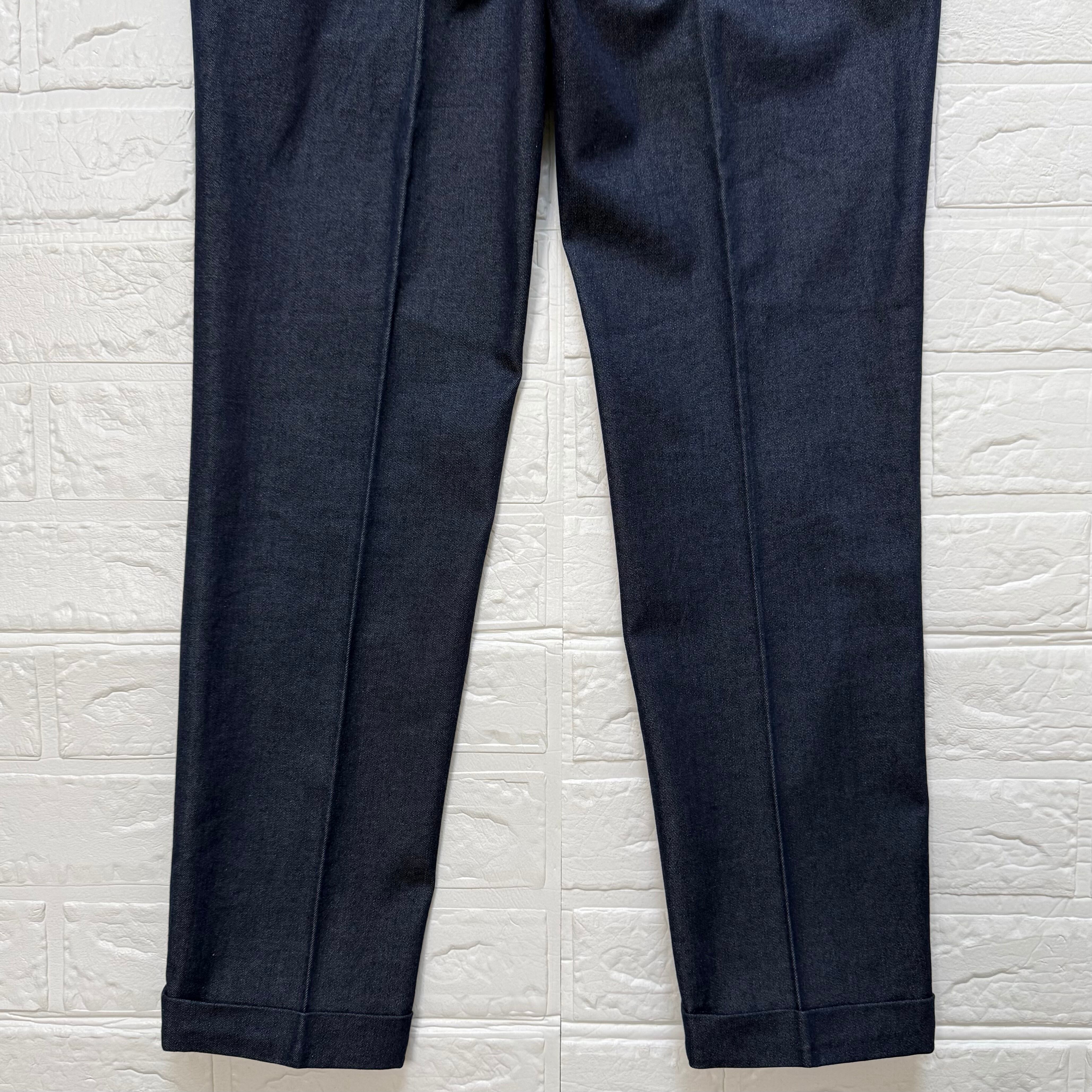 GTA Bayron 1プリーツ デニムスラックス (インディゴ、サイズ42、XS