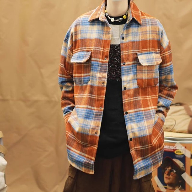 Check pattern shirt M12676
