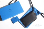 スマイソン｜SMYTHSON｜パナマレザーFoldedスマホケース｜ストラップ付き｜ネイビー