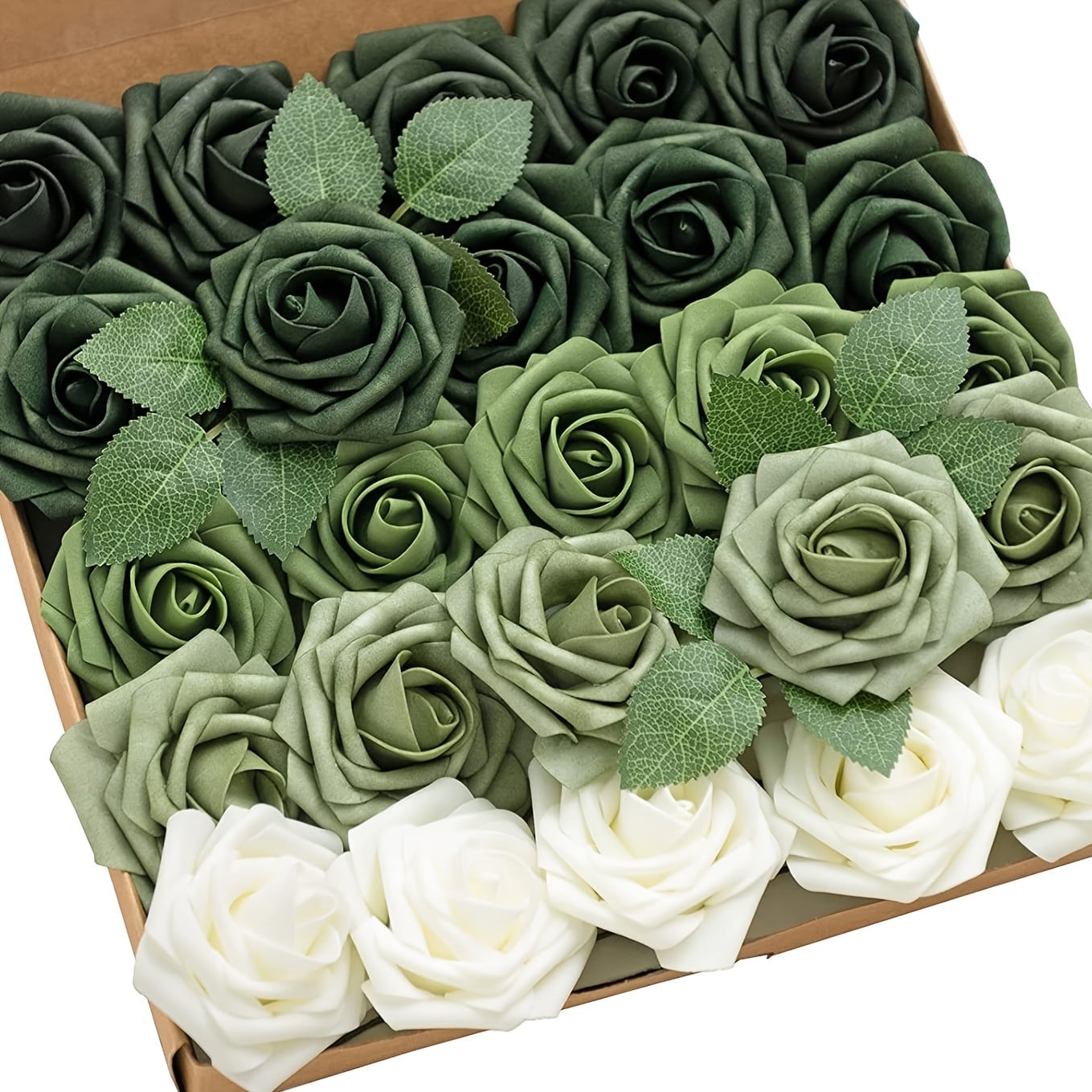ドライフラワー 造花 ホワイトグリーン 花束 おまかせ花束 -白