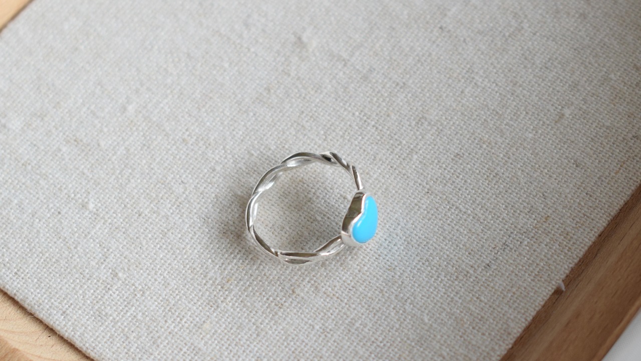 Sleeping Beauty  heart turquoise ring 《silver925》【受注製作】