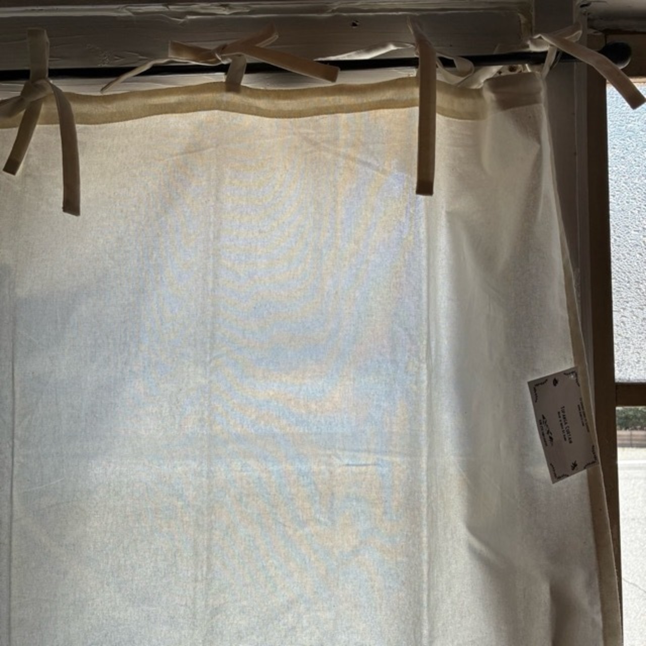 TOPANGA Homefurnishing India Cotton Sheeting curtain　インド　コットンシーチングカーテン　110×240cm　ホワイト　白　綿　ナチュラル　間仕切り　掃き出し窓　レースカーテン　ドレープカーテン　中厚　カーテンポール　暖簾