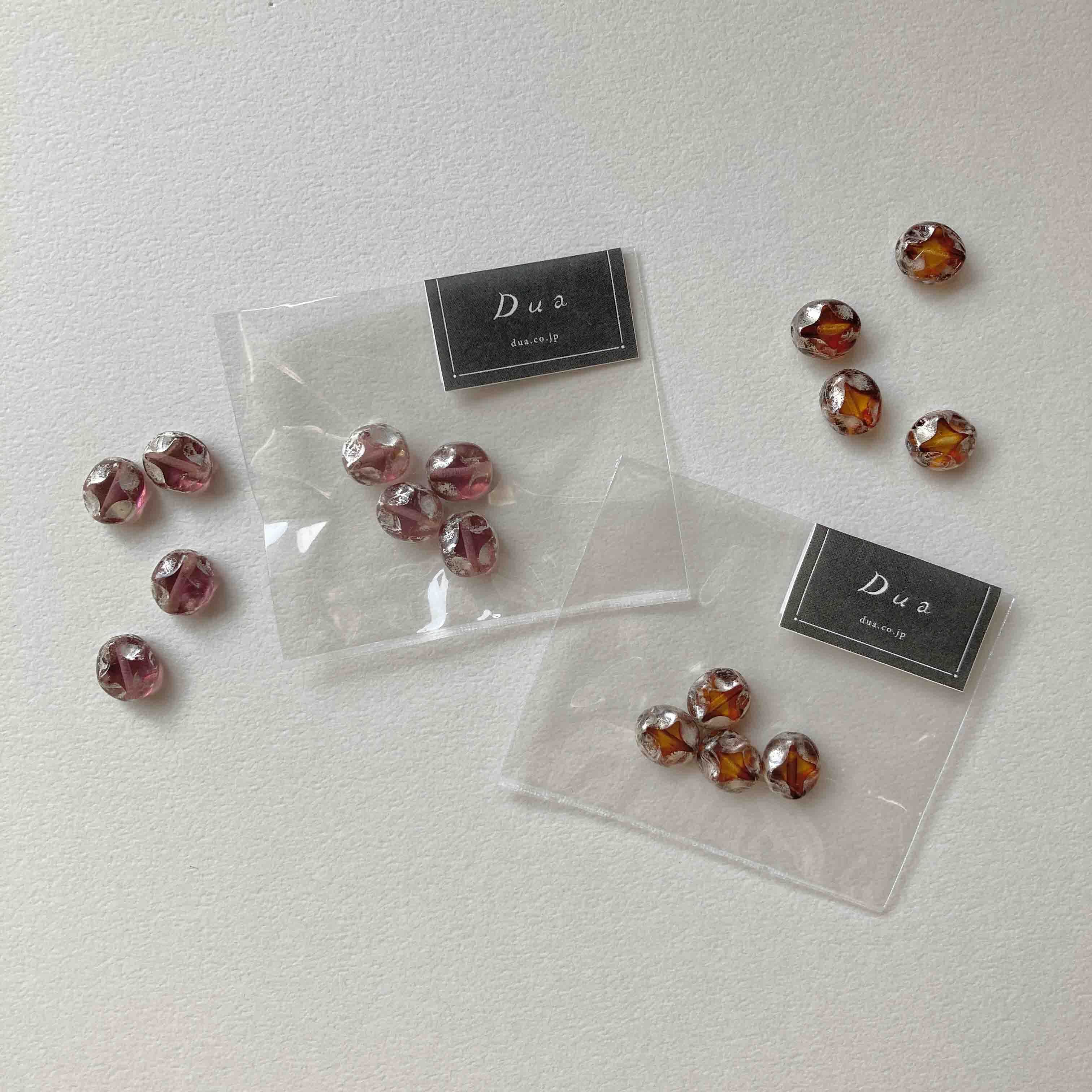 再入荷〉十字星カットチェコビーズパック （9mm/4p/シルバーmix