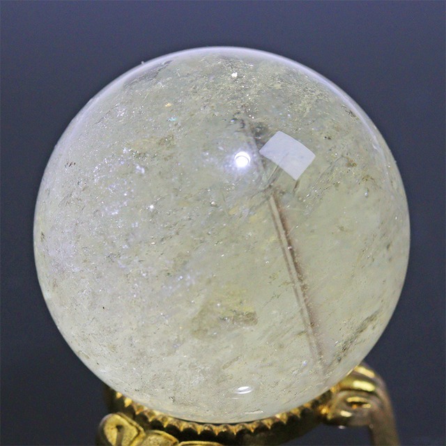 〔D471-40〕約36mm シトリン スフィア Citrine 丸玉  黄水晶 置物 風水 ヘコミあり【メール便不可】