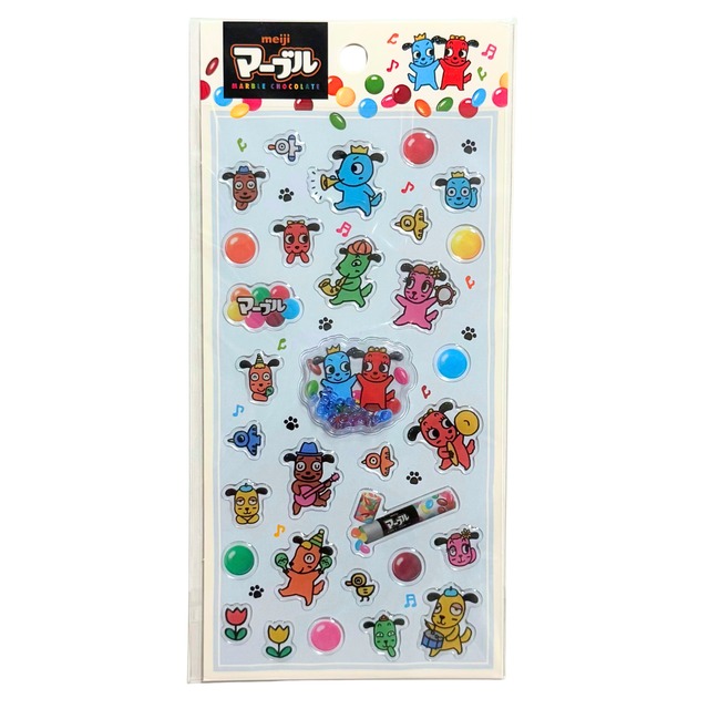 おやつ ぷくシャカシール　マーブルチョコ