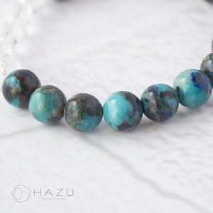 自然美感じる2種のクリソコラ［クリソコラ／水晶／ヘマタイト］