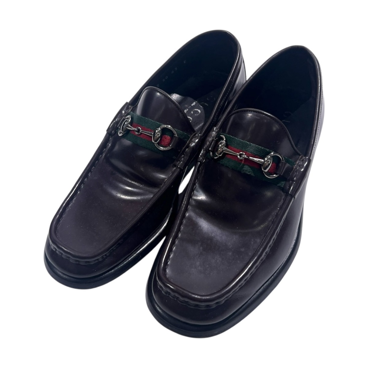 GUCCI グッチ パテントレザー シェリーライン ホースビット ローファー 