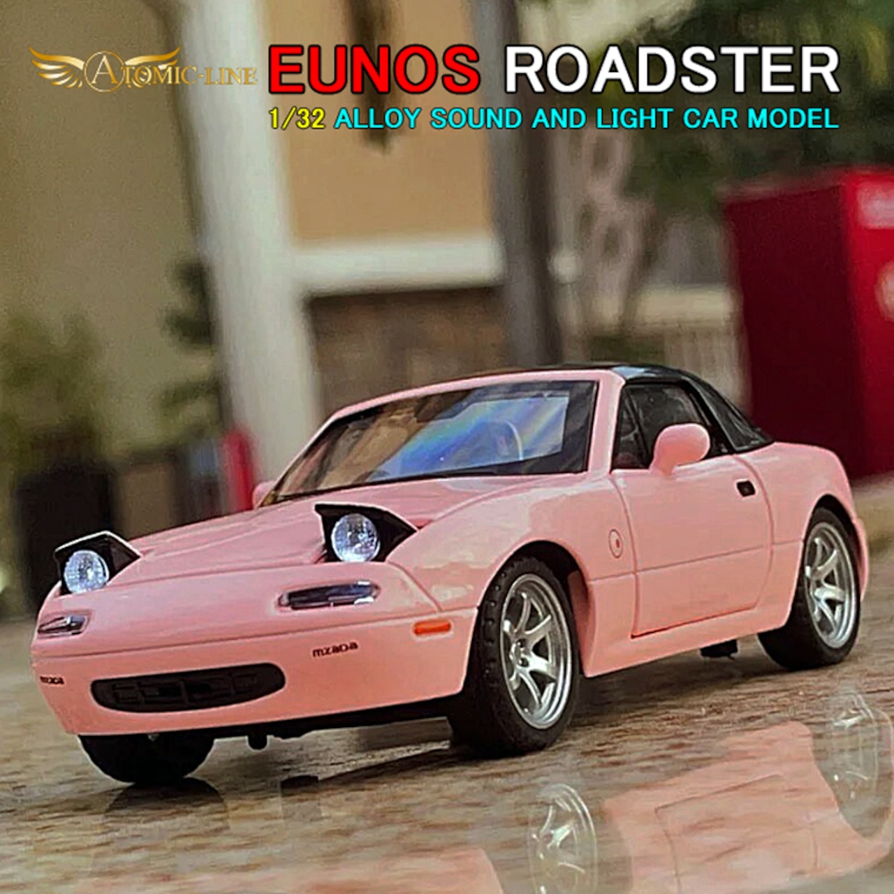 MAZDA ユーノス ロードスター 1/32 ミニカー 全4色 ライト点灯 エンジンサウンド 合金モデル MX-5 模型 ジオラマ