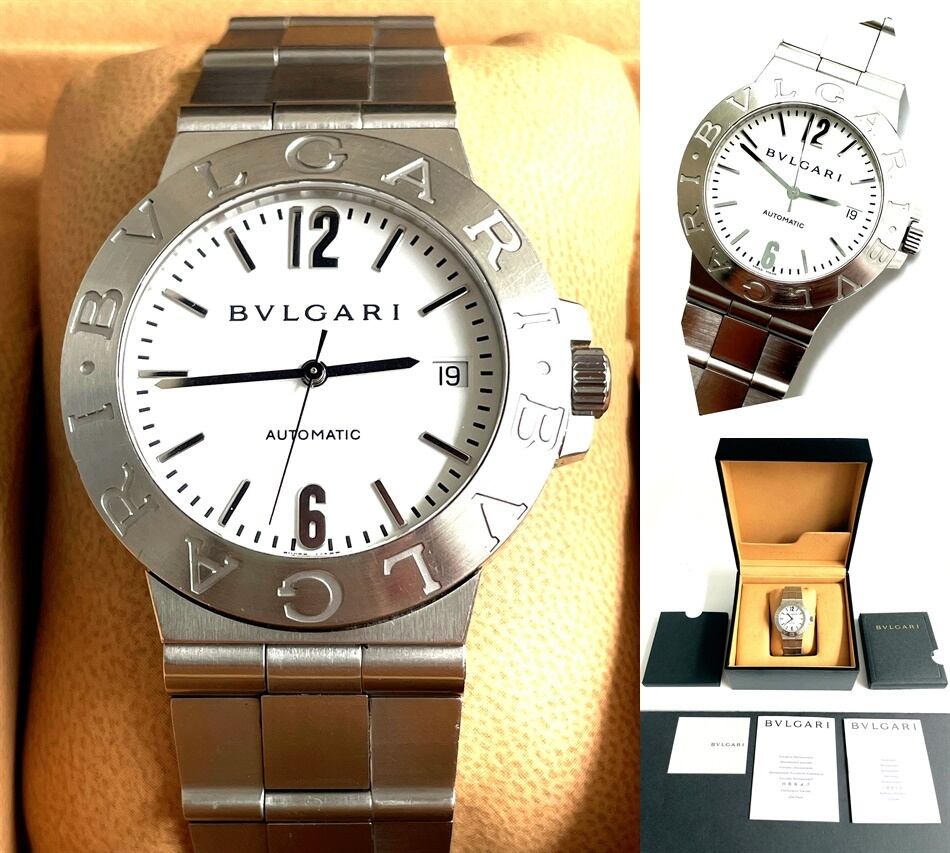 BVLGARI ブルガリ ディアゴノ デイト AT AUTO オートマチック 自動巻き メンズ 時計 白文字盤