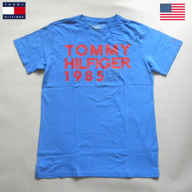 トミーヒルフィガー Tシャツ 半袖 Tommy Hilfiger トリコロールカラーフラッグロゴ刺繍 ブルー キッズ ボーイズXLサイズ  メンズMサイズ相当 170 レディース兼用 | unitedstyle＃1