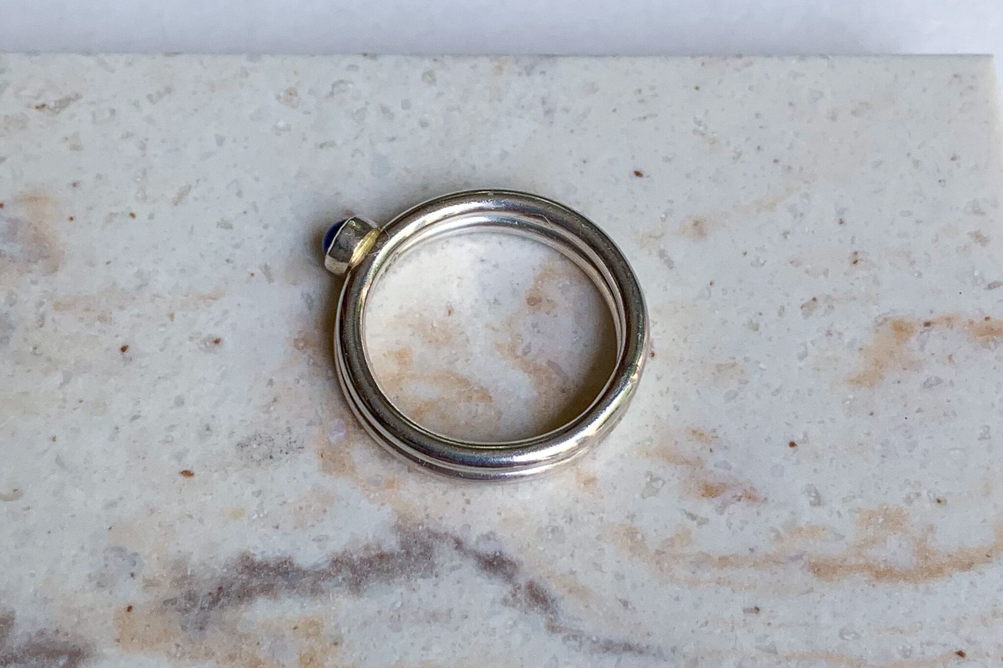 重なり ラピスラズリ リング no.21