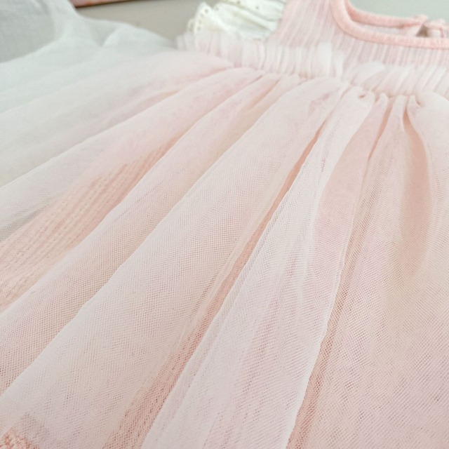 【BABY】レースフリルチュールワンピースロンパース - 9