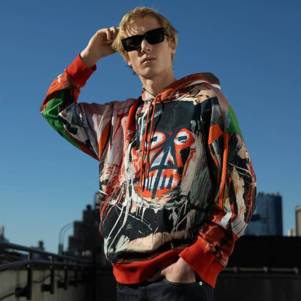 Basquiat “Untitled, 1982 (Devil)” All-Over Print Unisex Hoodie