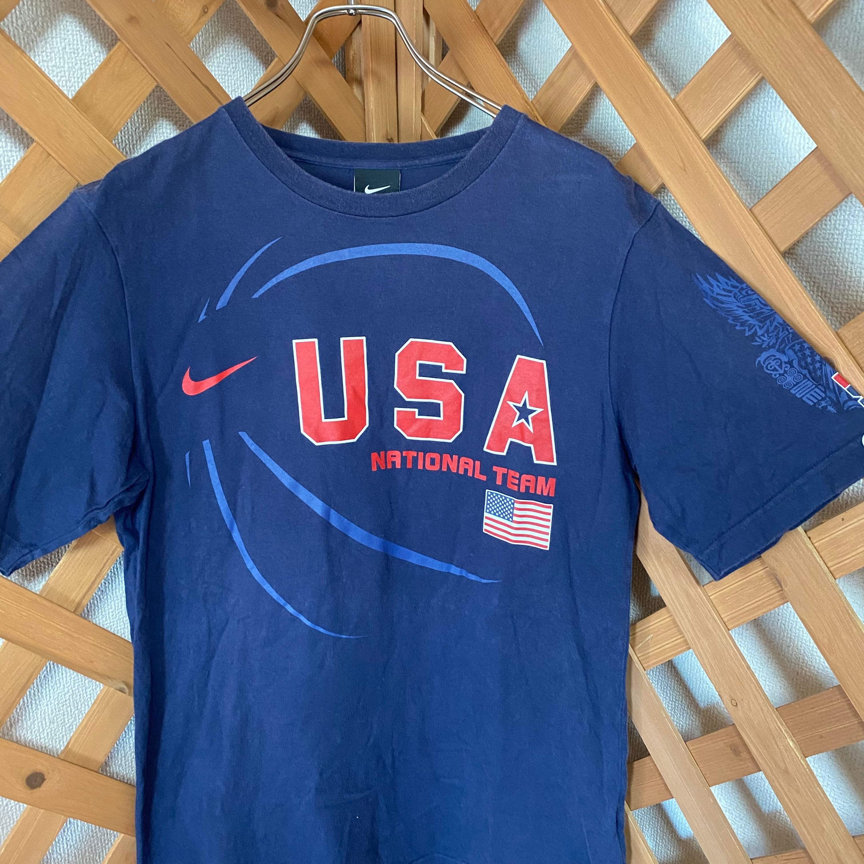 NIKE ナイキ tシャツ ネイビー アメリカ USA 古着 スウッシュ | LUCKY