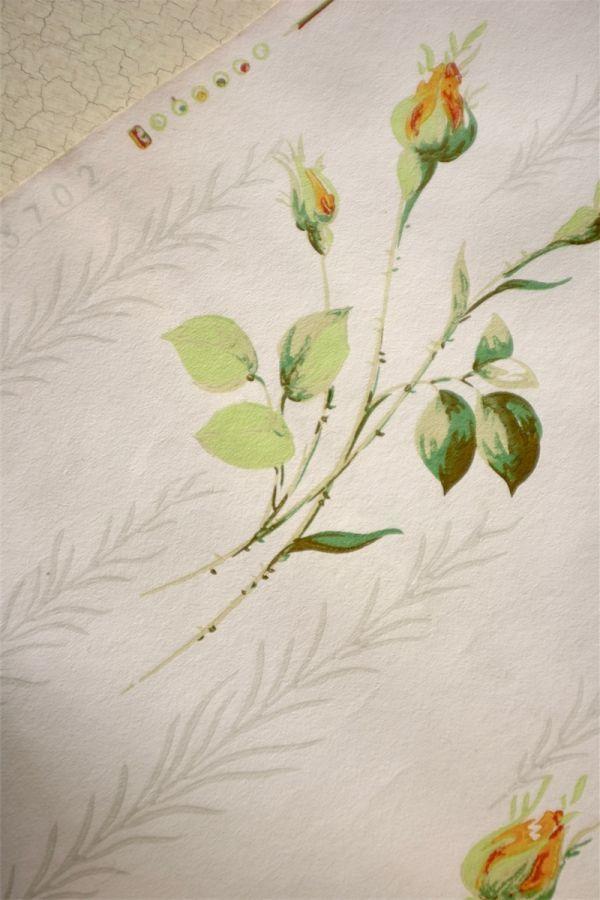 残2 30s フランス ハンドスタンプ 過去の旋律の薔薇 壁紙 56x50c