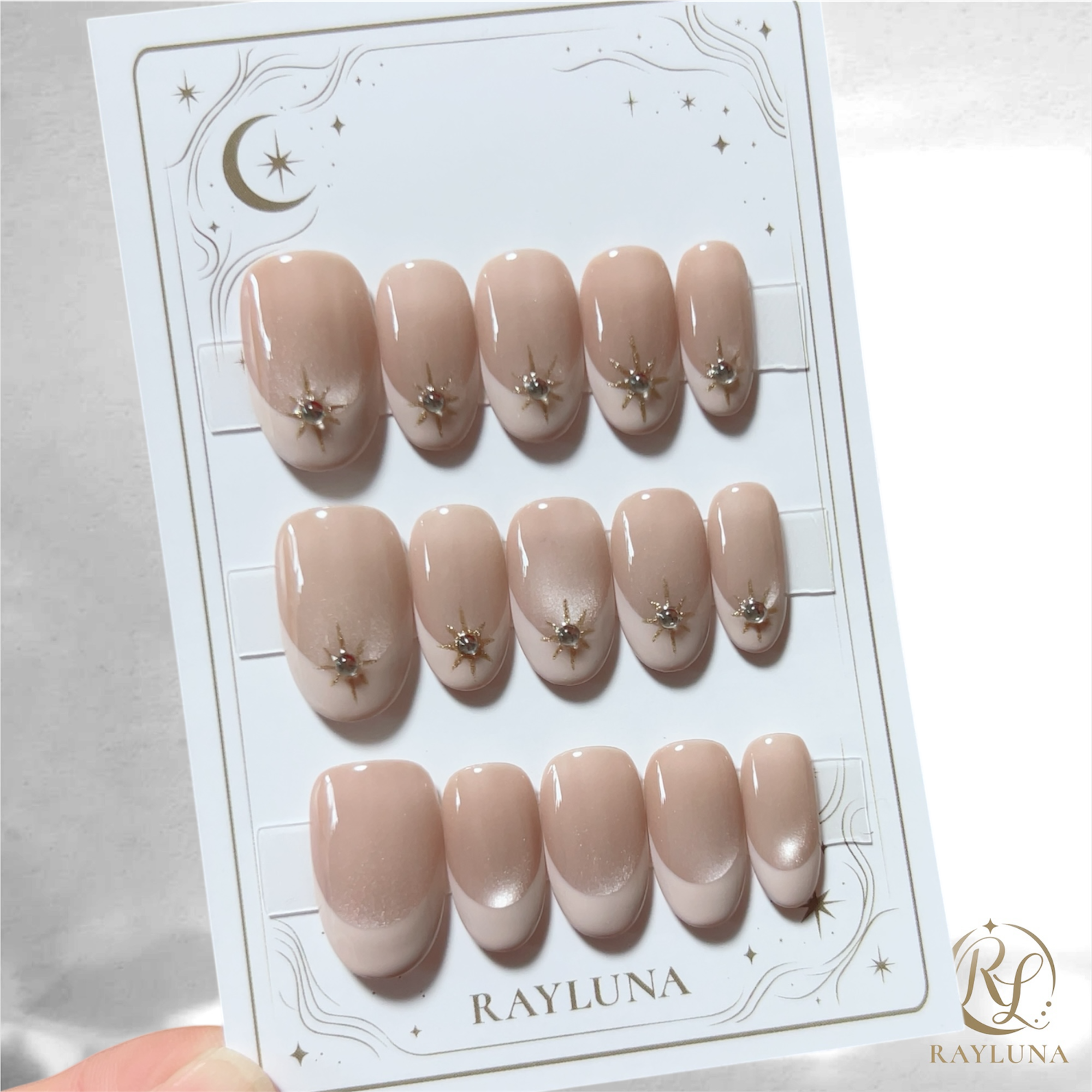 【#936】繰返し使える15枚セット【プレミアム】ネイルチップ/ミディアム オーバル/XY496