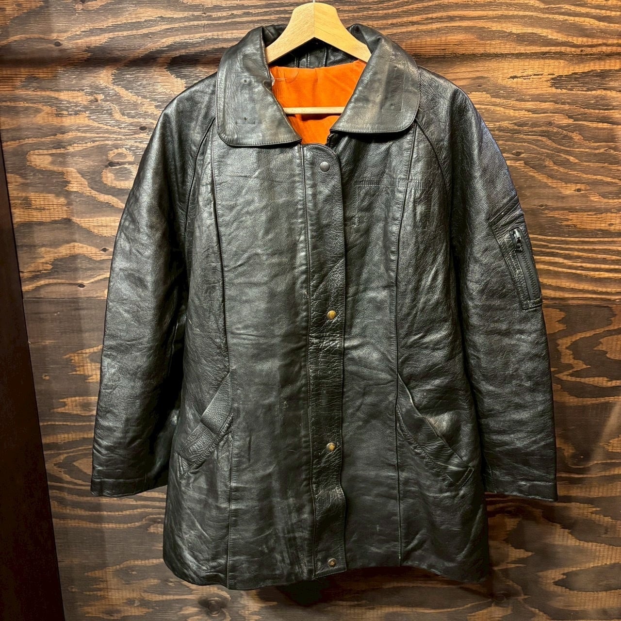 50s イタリア軍 実物 レザージャケット シングルライダース ブラック